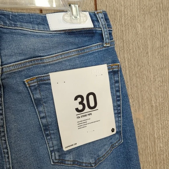 RE/DONE 70s Stove Pipe Jeans 30 New